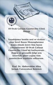 Rektör Alkış'ın 10 Ocak Çalışan Gazeteciler Günü Mesajı