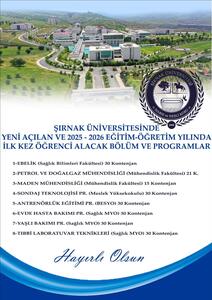 Üniversitemizde 8 Yeni Bölüm açıldı